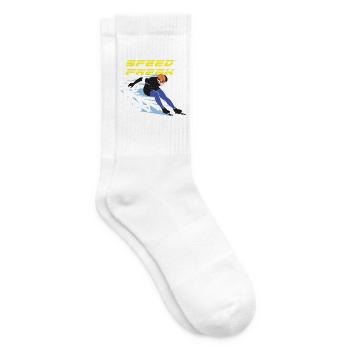 Patinage de vitesse : Passionné de vitesse - Chaussettes de tennis - blanc - Droite