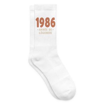 40 ans 1986 Vintage Retro Cadeau Anniversaire - Chaussettes de tennis - blanc - Droite