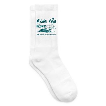 Ride the Wave Ocean Flow - Tennis socks - white - Right