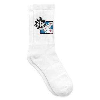 Sextant Navigation Karte Vektor - Tennissocken - Weiß - Rechts