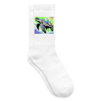 turtle - Tennis socks - white - Right