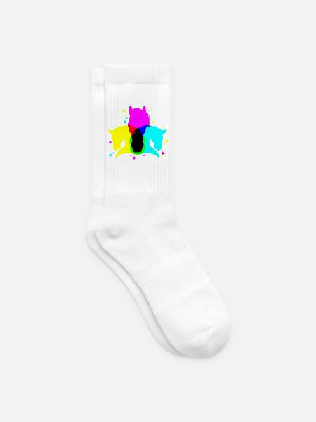 Grafisch knalliges Pferdemotiv - Tennissocken - Weiß