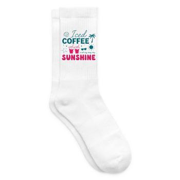 Iced Coffee & Sunshine: Summer Vibes - Tennis socks - white - Right
