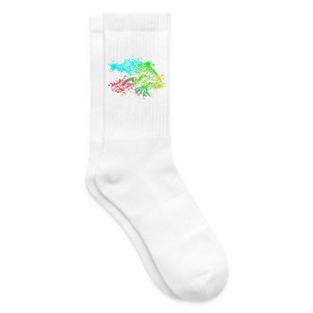 Art éclaboussé Crocodile sauvage - Chaussettes de tennis - blanc - Droite