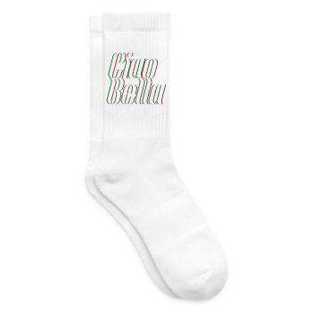 Ciao Bella Italien Spruch – Minimal Typo Design - Tennissocken - Weiß - Rechts