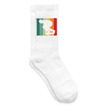Skateboard Skater Retro Vintage Skaten Geschenk - Tennissocken - Weiß - Rechts