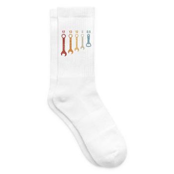 Schraubenschlüssel KFZ Mechaniker Bieröffner - Tennissocken - Weiß - Rechts