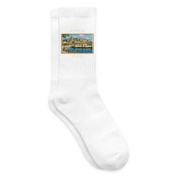 Schweden Varberg Vintage Reisemarke - Tennissocken - Weiß - Rechts