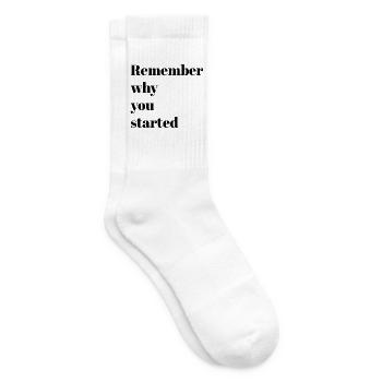 Motivationsworte – Erinnere dich, warum du angefangen hast - Tennissocken - Weiß - Rechts