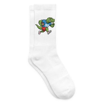 Niedlicher Dinosaurier American Football Spieler - Tennissocken - Weiß - Rechts