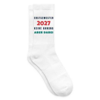 Erstsemester 2027 keine Ahnung aber dabei Uni - Tennissocken - Weiß - Rechts