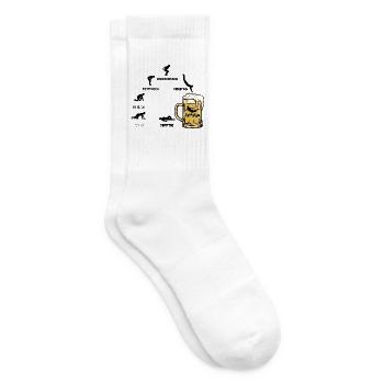 Bier Woche | Evolution | Bierbad Wochenzyklus - Tennissocken - Weiß - Rechts