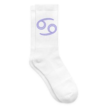 Krebs-Sternzeichen-Symbol Pastel Lila - Tennissocken - Weiß - Rechts