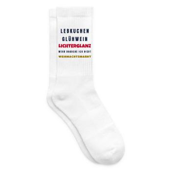 Weihnachtsmarkt Lebkuchen Glühwein Lichterglanz - Tennissocken - Weiß - Rechts