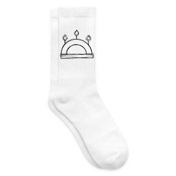 Schwibbogen handgezeichnet - Tennissocken - Weiß - Rechts