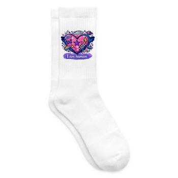 I am human - Tennissocken - Weiß - Rechts