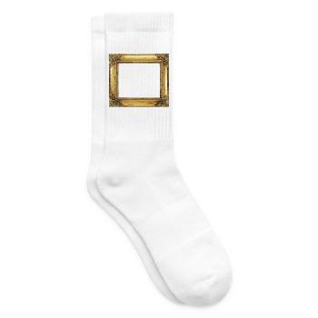 Goldener Bilderrahmen - Tennissocken - Weiß - Rechts