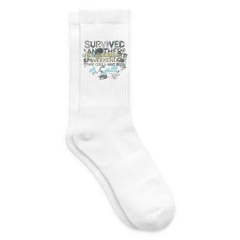 Survived Another Endless Weekend - Tennissocken - Weiß - Rechts