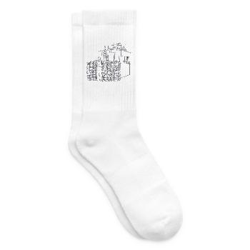 Checkpoint Berlin Zeichnung Jörg Langhans - Tennissocken - Weiß - Rechts