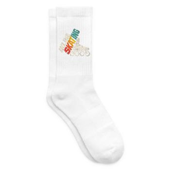 Inline Skating Retro Rollschuh Design - Tennissocken - Weiß - Rechts