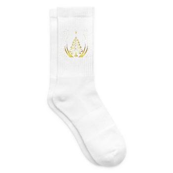 Goldene Weihnachtsbaum-Silhouette - Tennissocken - Weiß - Rechts