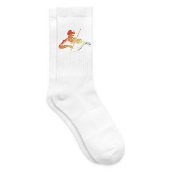 Vintage Violinist Grafik - Tennissocken - Weiß - Rechts