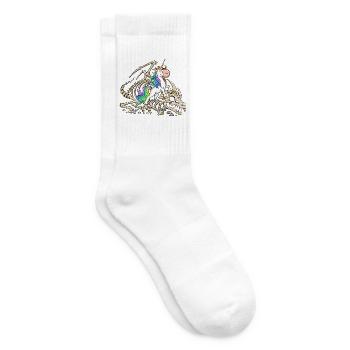 Einhorn Drache Drachenskelett Fabelwesen Fantasy - Tennissocken - Weiß - Rechts