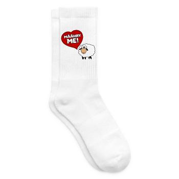Määhry me! Heiratsantrag vom Schaf - Tennissocken - Weiß - Rechts