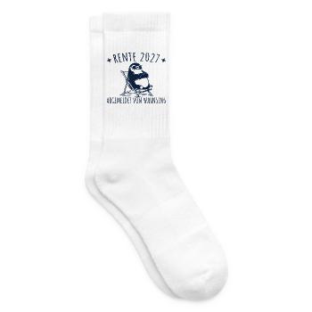 Rente 2027 Pinguin Abgemeldet vom Wahnsinn - Tennissocken - Weiß - Rechts