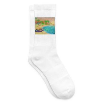 Insellandschaftsstrand und heißer Sand - Tennissocken - Weiß - Rechts