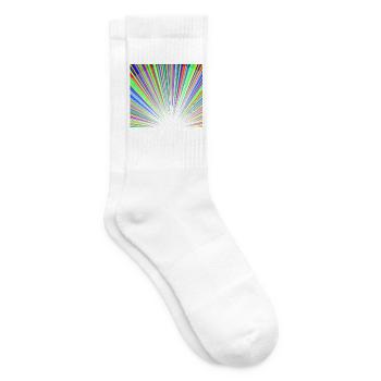 Leuchtendes Regenbogen-Sonnenstrahlmuster - Tennissocken - Weiß - Rechts