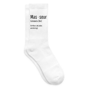 Masseur Substantiv Definition Massage Geschenk - Tennissocken - Weiß - Rechts