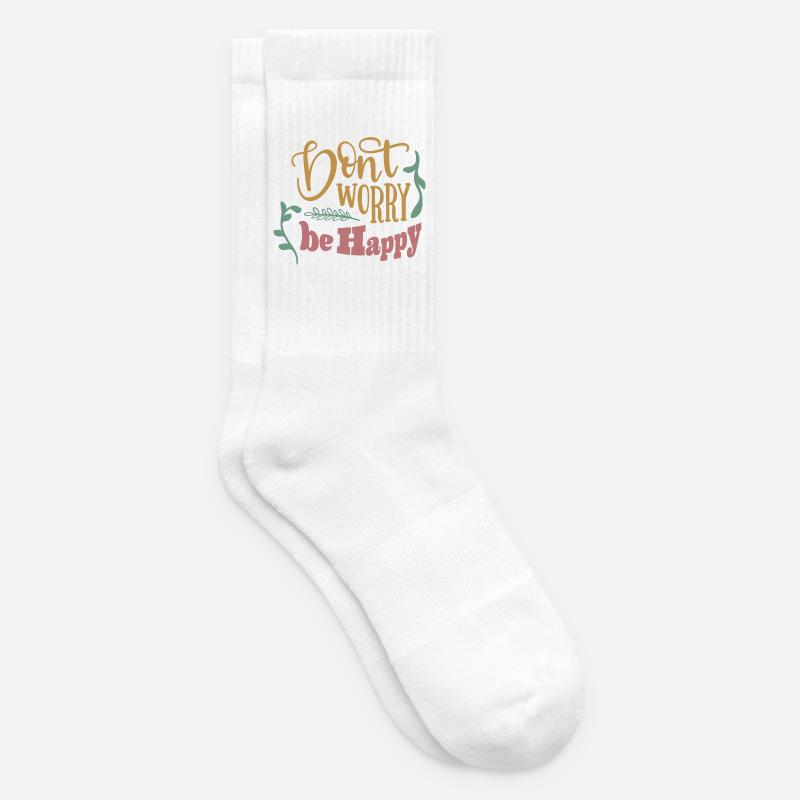 Don't worry be happy - Tennis socks - white
