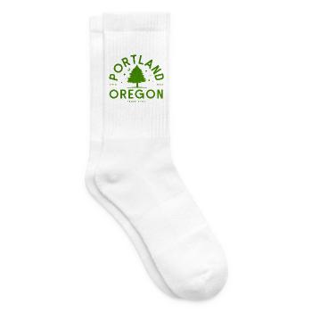 Portland Green Tree Logo - Tennis socks - white - Right