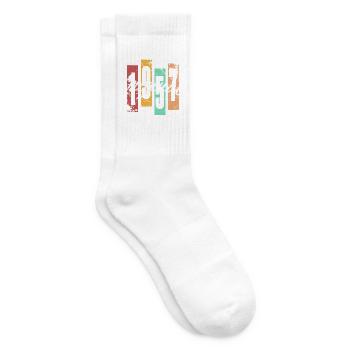 1957 Jahrgang Vintage Retro Geburtstag - Tennissocken - Weiß - Rechts