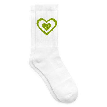 Grünes Herz grün Muster Herzmuster Geschenkidee - Tennissocken - Weiß - Rechts