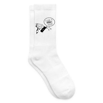 Humorous toy design with nail tool - Tennis socks - white - Right