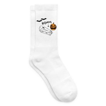 Halloween Kürbis Silhouette - Tennissocken - Weiß - Rechts