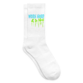 Work Hard Be Nice Motivation Positiver Geist Zitat - Tennissocken - Weiß - Rechts