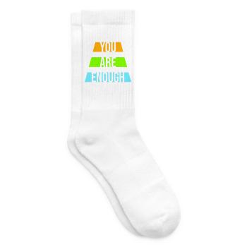You Are Enough Selbstliebe Motivationsspruch Zitat - Tennissocken - Weiß - Rechts