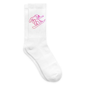 Un motif réservé aux snowboards pour femmes - Chaussettes de tennis - blanc - Droite