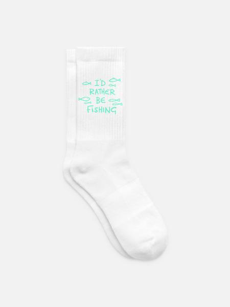 Ich würde lieber angeln! Angeln und Anglergeschenke - Tennissocken - Weiß