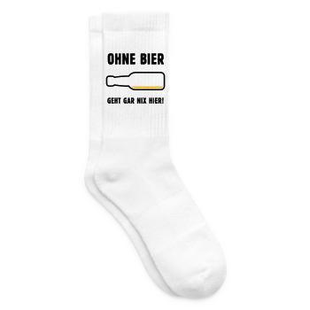 Ohne Bier Geht Gar Nix Hier! (Bierchen / POS 2C) - Tennissocken - Weiß - Rechts