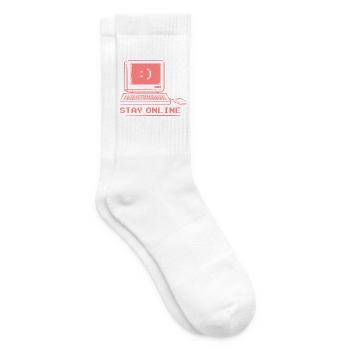 Ordinateur rétro Reste en ligne - Chaussettes de tennis - blanc - Droite