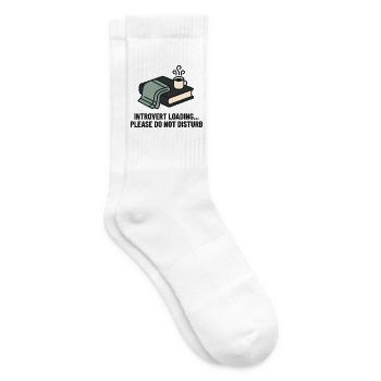 Introvert Loading Cozy Reading Mug - Tennis socks - white - Right