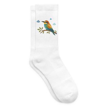 Bunter Bienenfresser auf einem Ast - Tennissocken - Weiß - Rechts