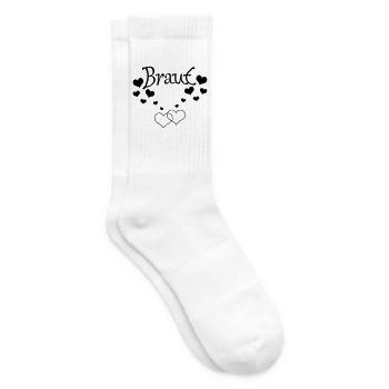 Braut mit Herzen - Tennissocken - Weiß - Rechts