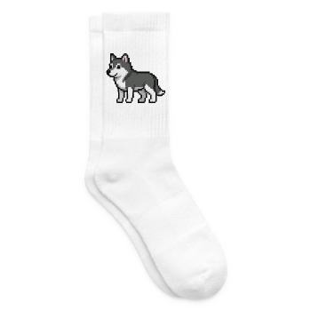 Pixel Wolf - Tennissocken - Weiß - Rechts