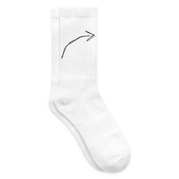 Geschwungener Pfeil handgezeichnet - Tennissocken - Weiß - Rechts