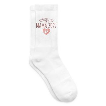 Befördert zur Mama 2027 Schwangerschaftsverkündung - Tennissocken - Weiß - Rechts